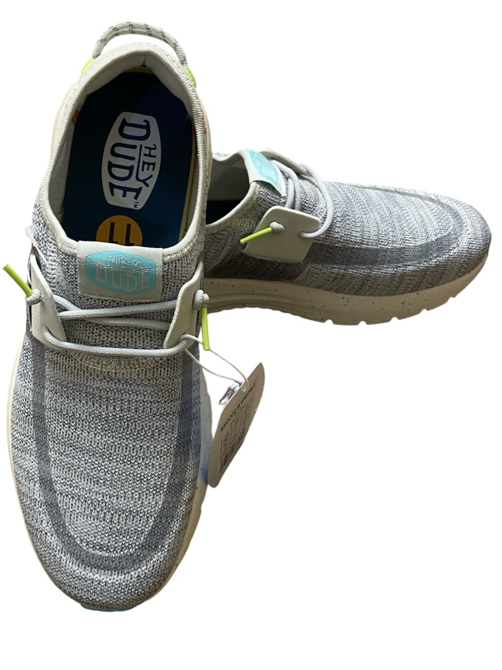 HEYDUDE Sirocco Grey Knit Slip On Sneakers Women 11 Speckled Sole - Picture 4 of 7